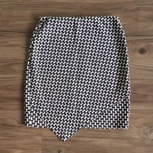 H&M Asymmetrical Navy and White Mini Skirt